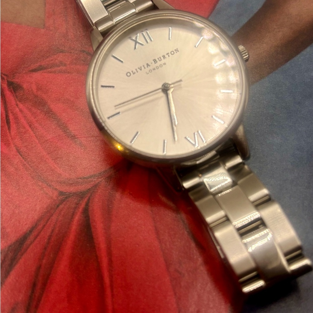 Olivia Burton Silver Stainless Steel Watch NWOT